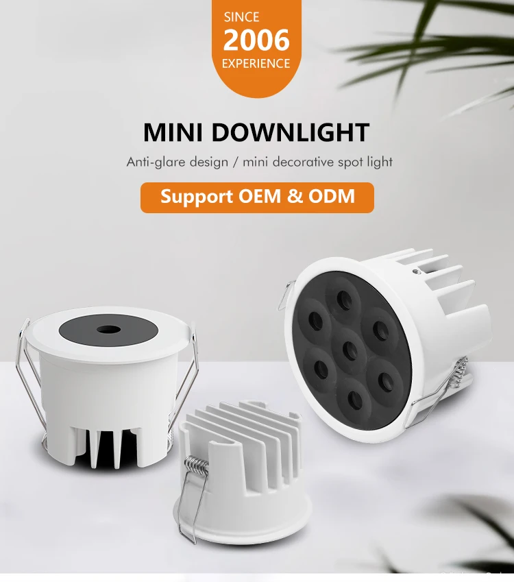 Manufacturer Anti-glare Small Size Recessed Decoration CCT Tri Color Spot Light SMD 3 5 8 15 Watt LED Dimmable Mini Downlight