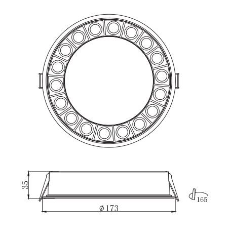 SMD 20W 18LIGHTS Circular Recessed Linear Light image