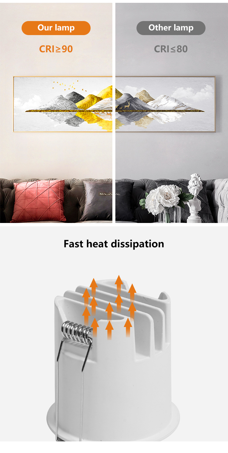 product-750-1485 Manufacturer Anti-glare Small Size Recessed Decoration CCT Tri Color Spot Light SMD 3 5 8 15 Watt LED Dimmable Mini Downlight
