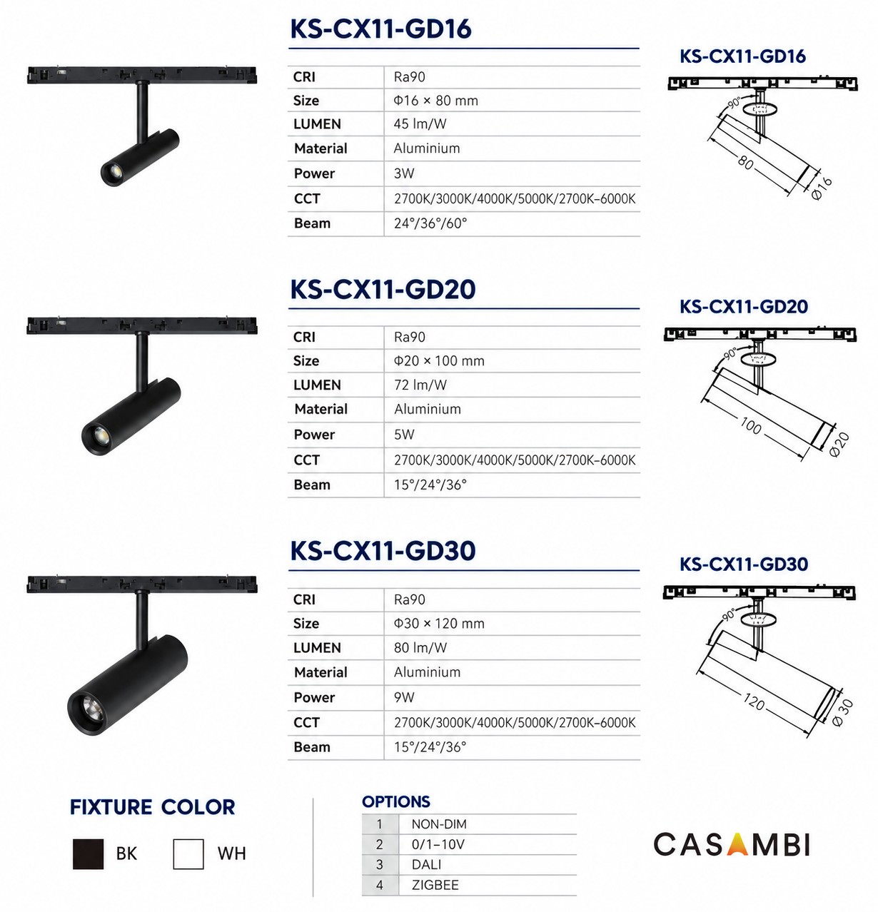 KONS Mini Adjustable Magnetic Track Spotlight | 3W / 5W / 9W KONS Mini Adjustable Magnetic Track Spotlight | 3W / 5W / 9W