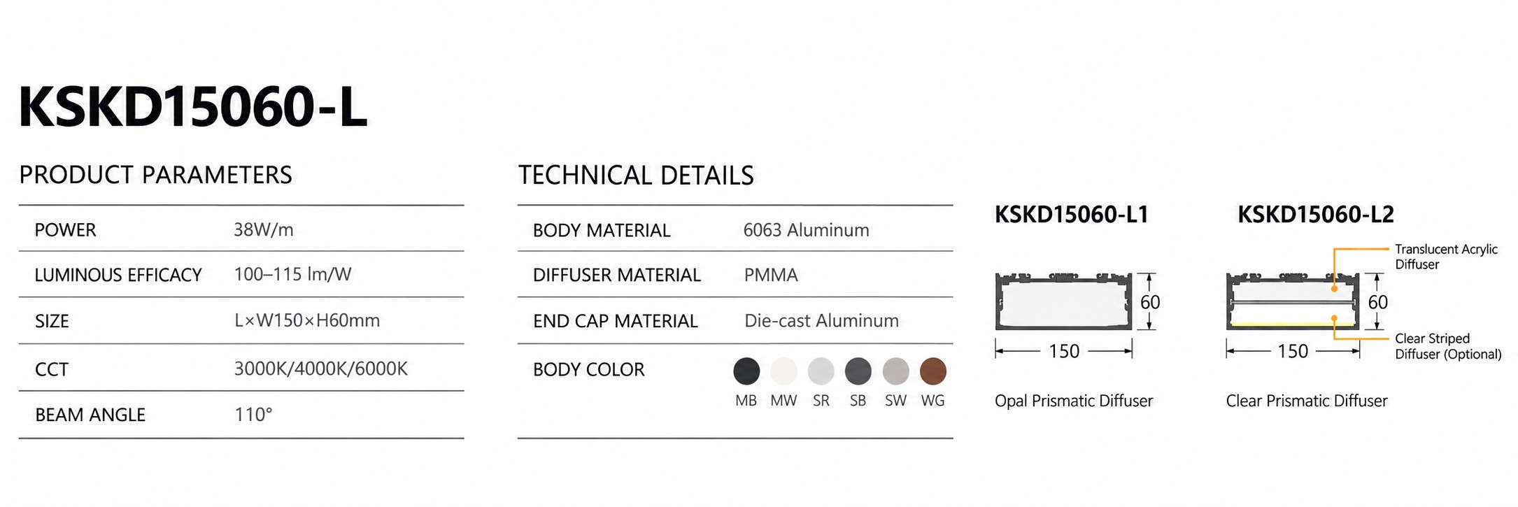 KSKD15060-L Wide LED Linear Pendant Light for Wholesale & Projects KSKD15060-L Wide LED Linear Pendant Light for Wholesale & Projects