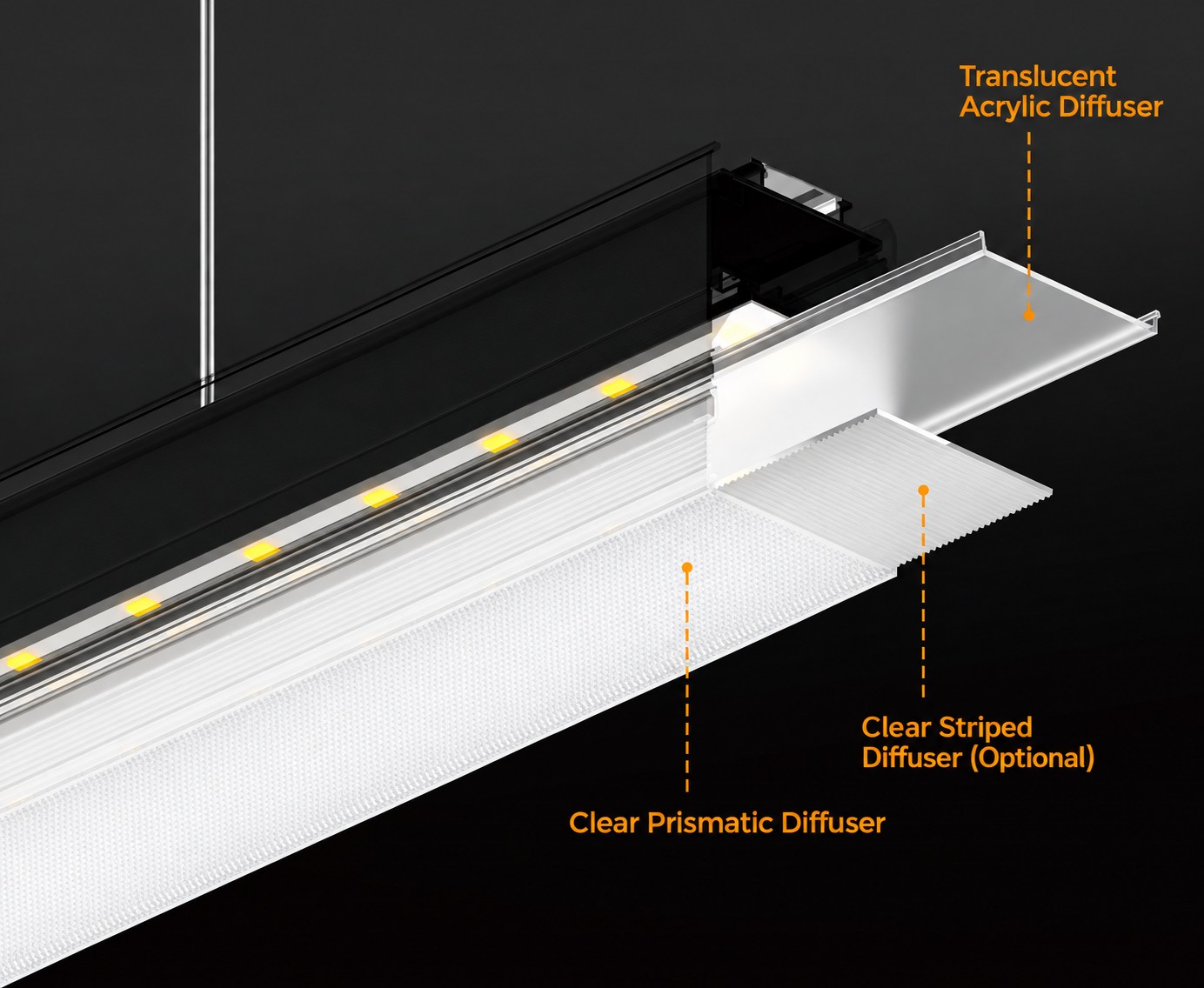 KSKD933-L LED Linear Pendant Light for Wholesale & Commercial Projects